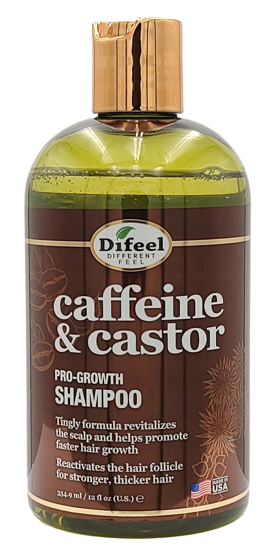 Difeel Caffeine and Castor Shampoo 12 oz