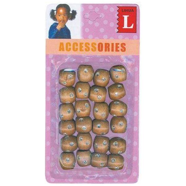 Beads Wooden (24) Big Light Braun Diament - Gtworld.de
