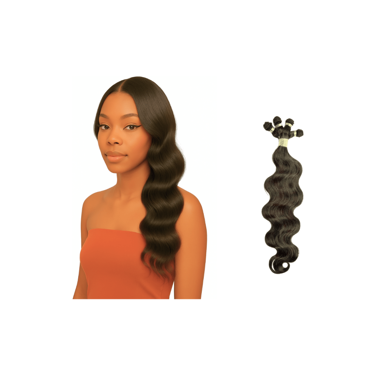 Dream Hair 100% Natural Brazilian "Wave" Human Hair 8"/20cm Handmade A 100g Natural Wave C - gtworld.de