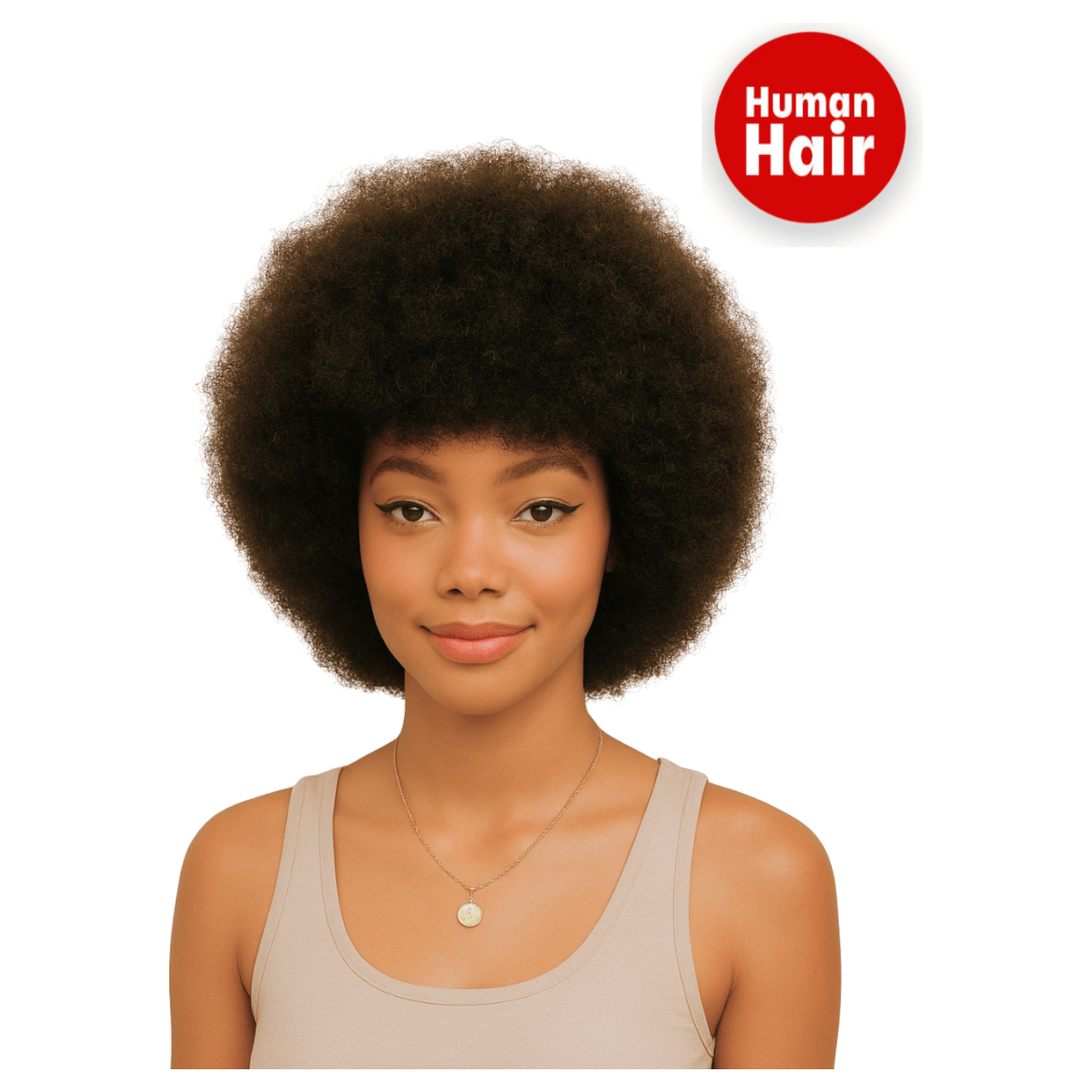 Dream Hair Afro Human Hair Wig Natural Color 12&