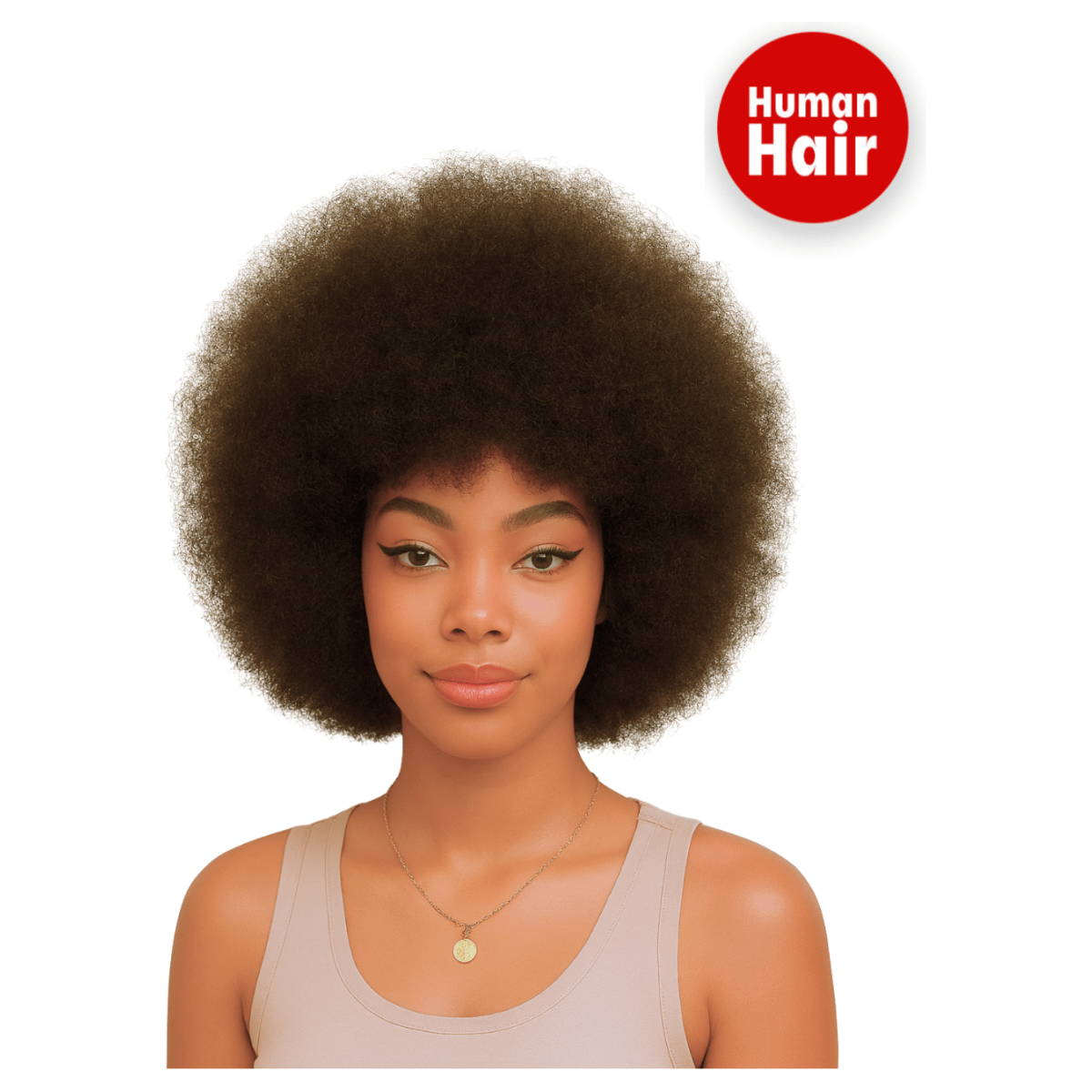 Dream Hair Afro Human Hair Wig Natural Color 12&