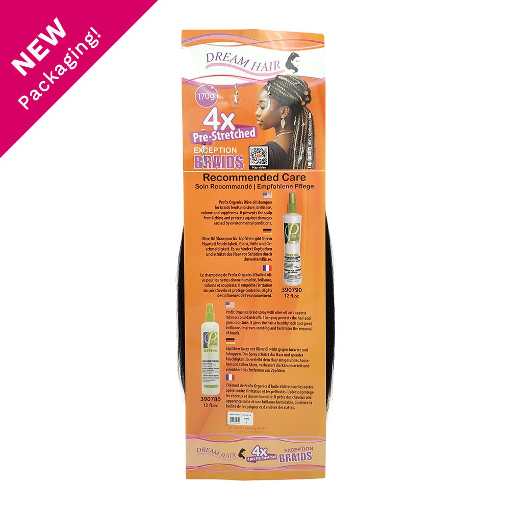 Dream Hair Braids Exception 4x Pre Stretched 100% Kunsthaar 4 pcs, 170g - gtworld.de