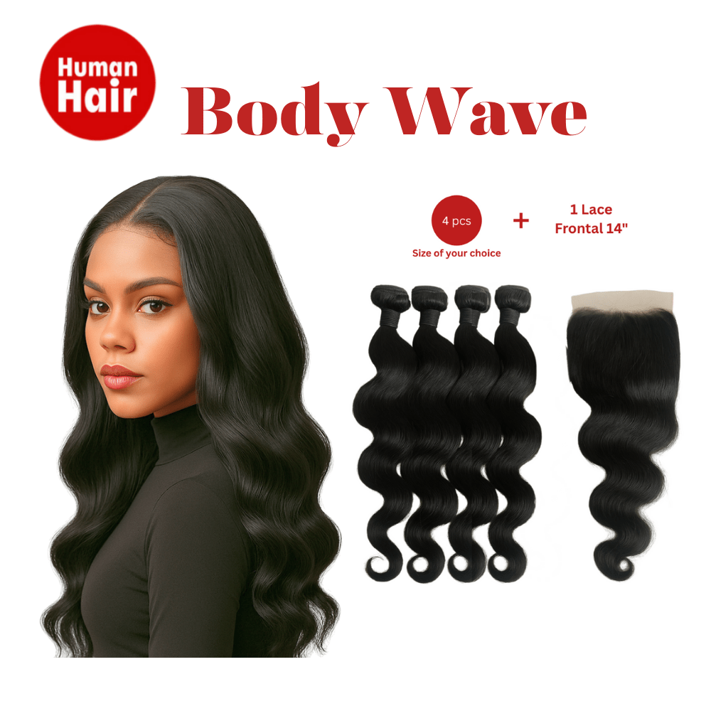 Dream hair Brazilian Hair Body Wave 4pcs + 14&
