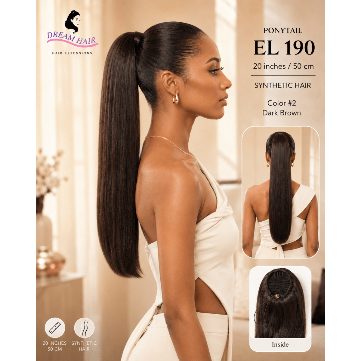 Dream Hair ponytail EL 190 20"/50cm Synthetic Hair - gtworld.de