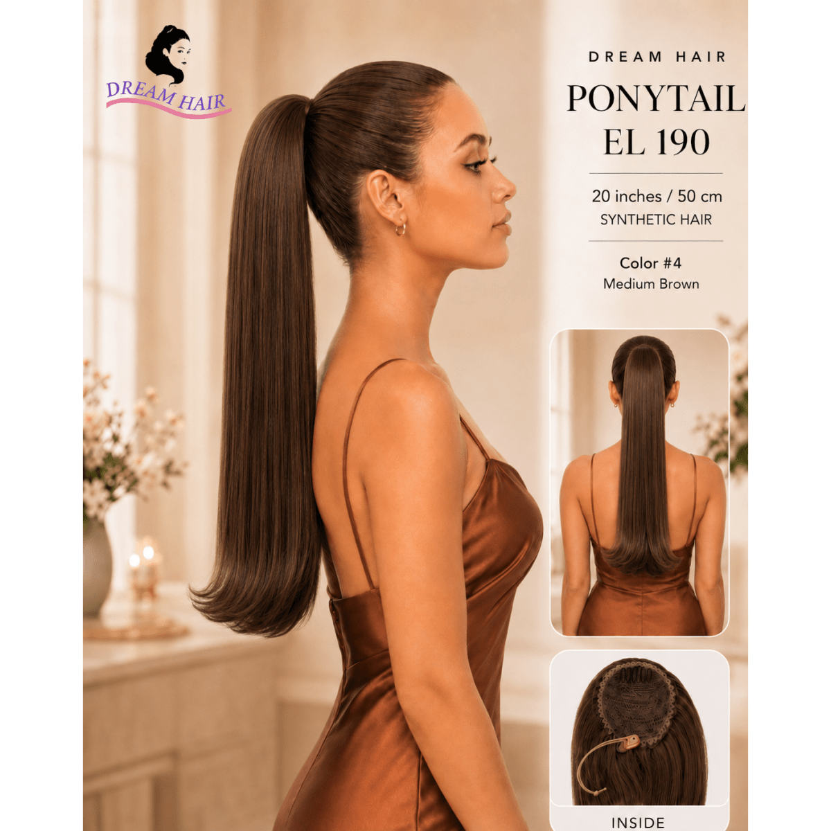 Dream Hair ponytail EL 190 20"/50cm Synthetic Hair - gtworld.de