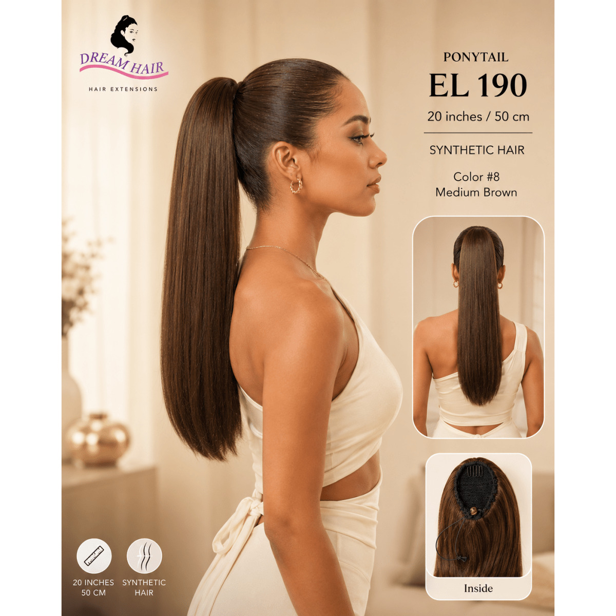 Dream Hair ponytail EL 190 20"/50cm Synthetic Hair - gtworld.de
