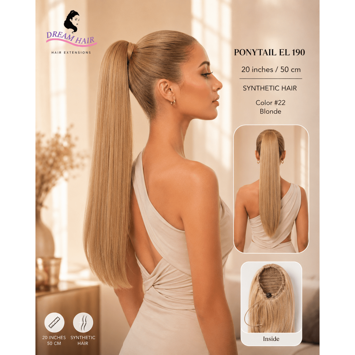 Dream Hair ponytail EL 190 20"/50cm Synthetic Hair - gtworld.de