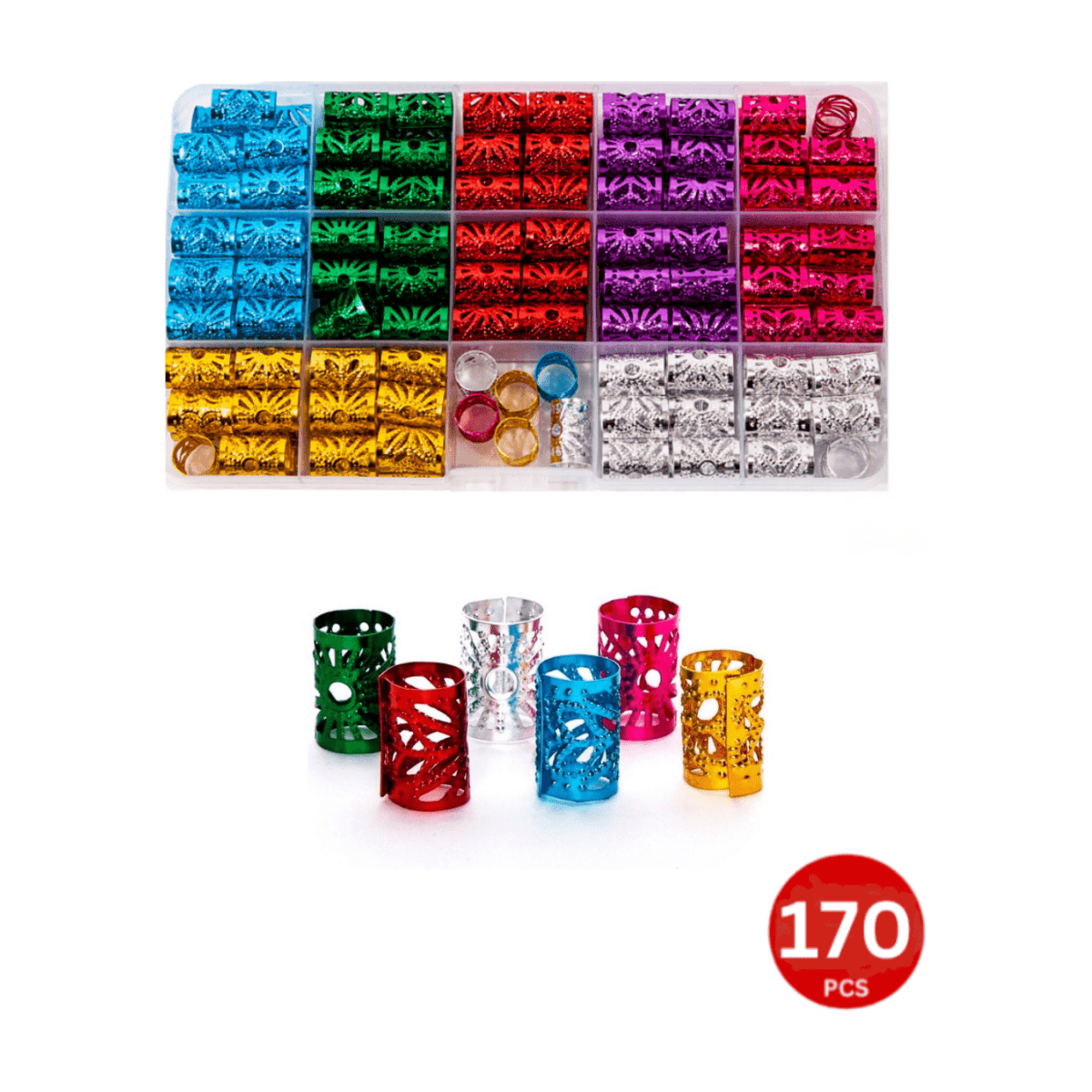 Dreamfix 170Pcs Hair Bead Vibrant Colors 7 Colors - gtworld.de