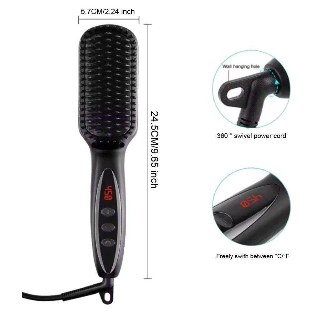 Dreamfix 2 In 1 Electric Ceramic Straightening Comb Rotating Brush 110 - 240V 50/60HZ 45 - 65W - Gtworld.de