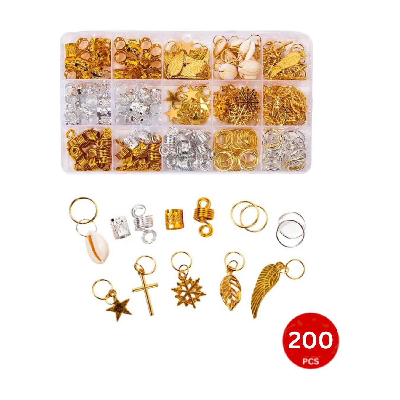 Dreamfix 200pcs Braiding Hair Rings 12 Style - gtworld.de