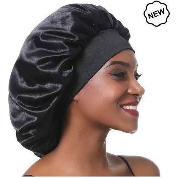 Dreamfix Black Satin Bonnet For Sleeping & Showering - Gtworld.de