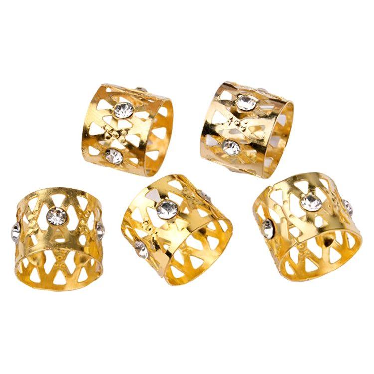 Dreamfix Gold Rhinestone Dreadlock Beads Braid 5 pcs - Gtworld.de