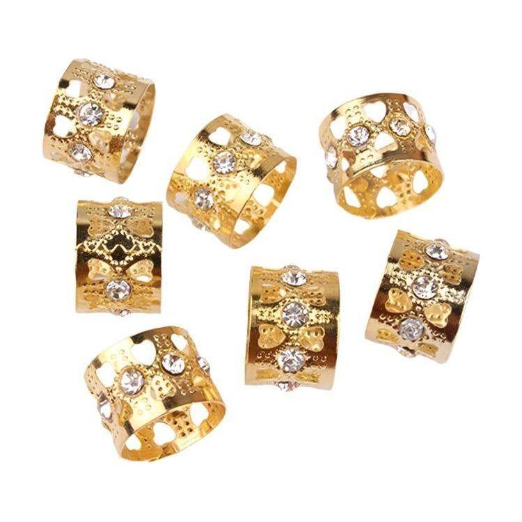 Dreamfix Gold Rhinestone Metal Hair Cuff Clip Beads 24pcs - Gtworld.de