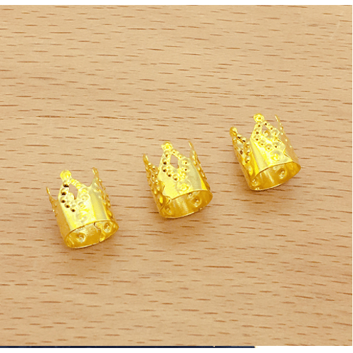 Dreamfix Gold & Silver Crown Buckle Hair Beads Ring 24pcs - gtworld.de