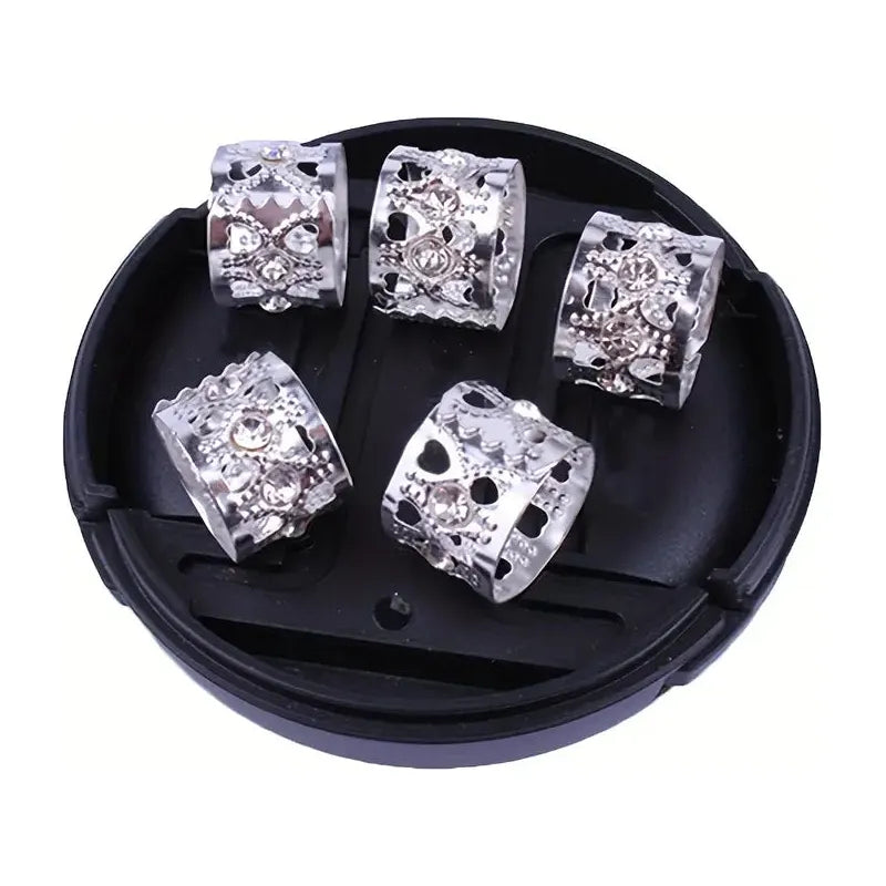 Dreamfix Gold &Silver Rhinestone Dreadlock Beads 6 pcs - gtworld.de