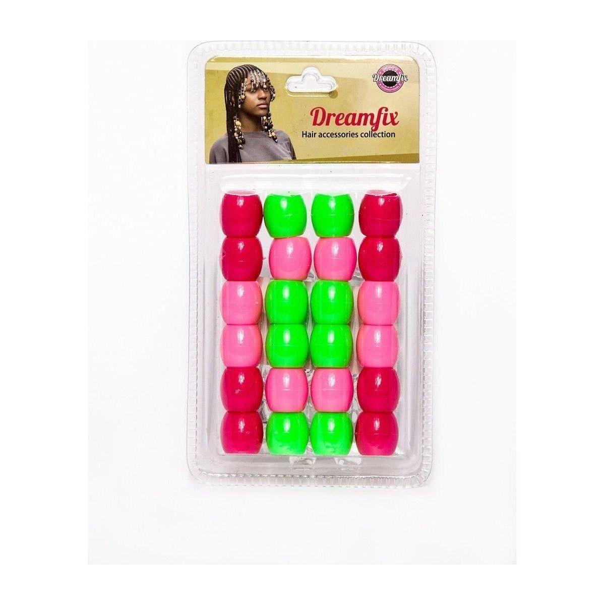 Dreamfix Large Hole Plastic Hair Beads Kids 24pcs - gtworld.de