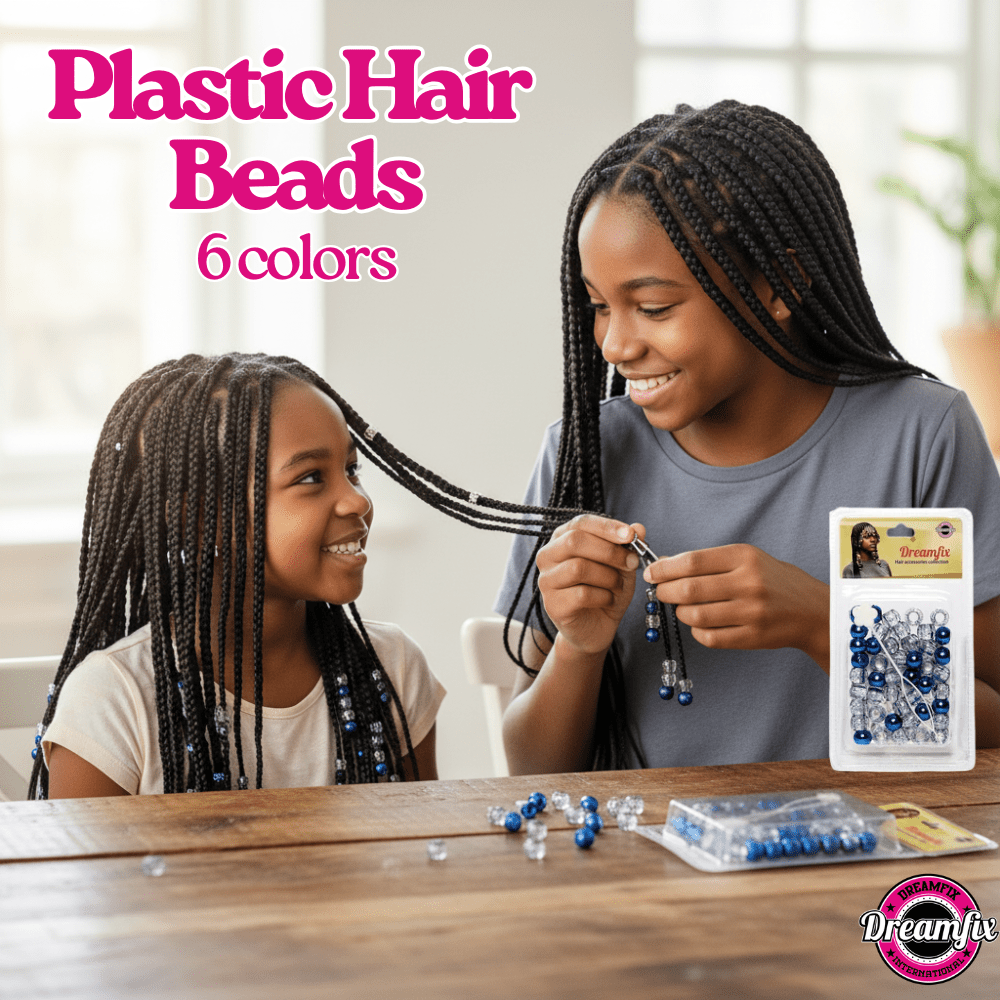 Dreamfix Plastic Hair Beads Double Color For Kids and Transparent - gtworld.de