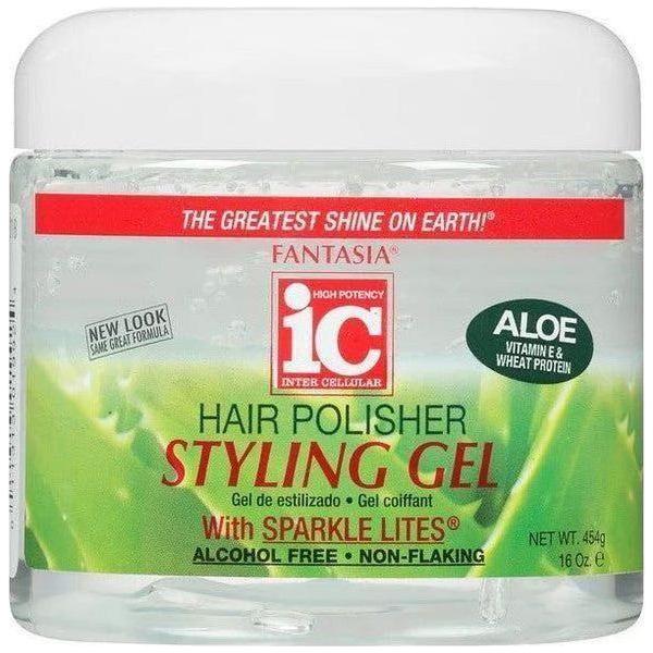 Fantasia IC Hair Polisher Styling Gel with Sparkle Lites Aloe Vitamin E Protein 16oz - Gtworld.de