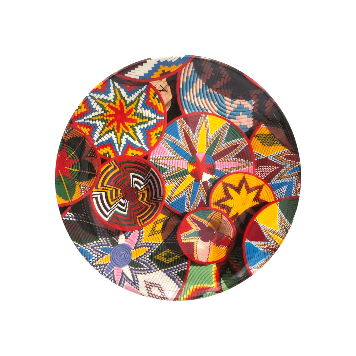 Habesha Shewhat Melamine platter tray 16inch A3 Traditional Plain/Geometric Motifs/Pattern - gtworld.de