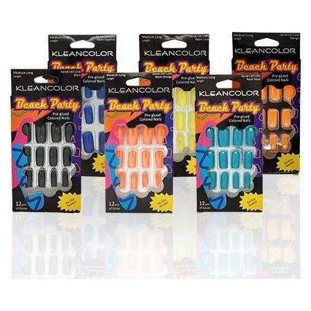 Kleancolor Beach Party Pre - glued Colored Nails 12 Pcs of 6 Sizes - Gtworld.de
