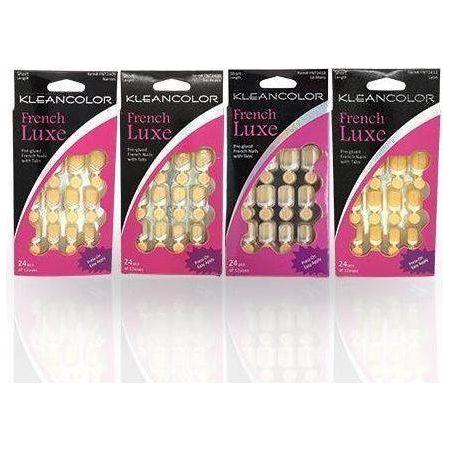 Kleancolor French Luxe Pre - glued French Nails With Tabs 24 Pcs Of 12 Sizes - Gtworld.de
