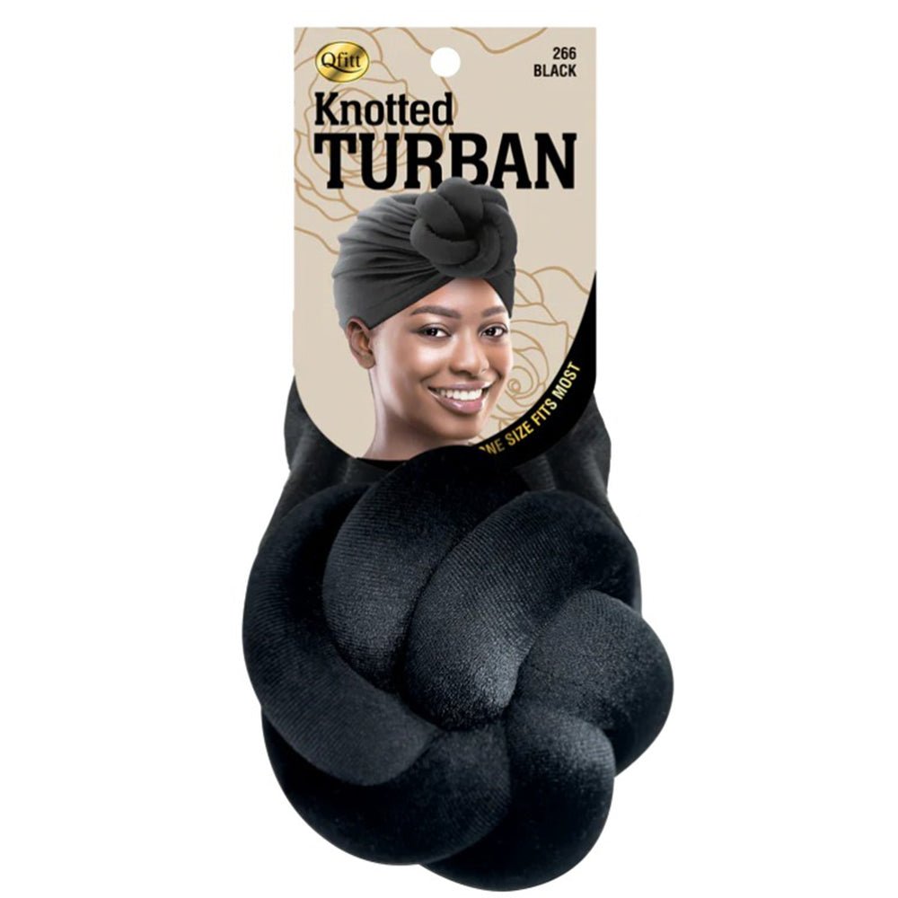 Qfitt Knotted Turban Cap - Black - gtworld.de