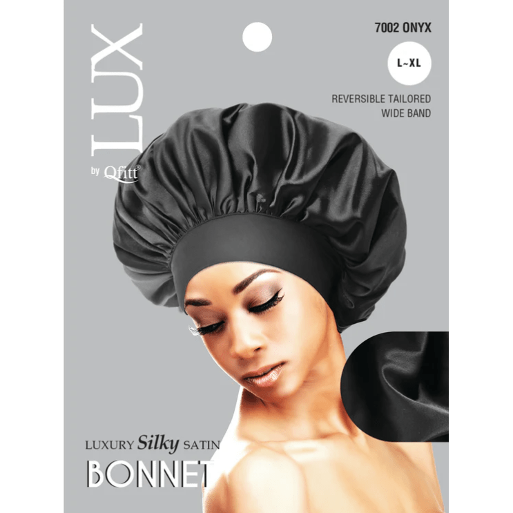 Qfitt LUX Silky Satin Bonnet - (XL & Jumbo) Onyx - gtworld.de