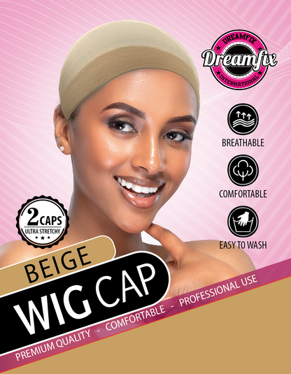 Dreamfix Wig Cap 2 pieces Per Pack Black/Brown/Dark Brown/Blond/Cream