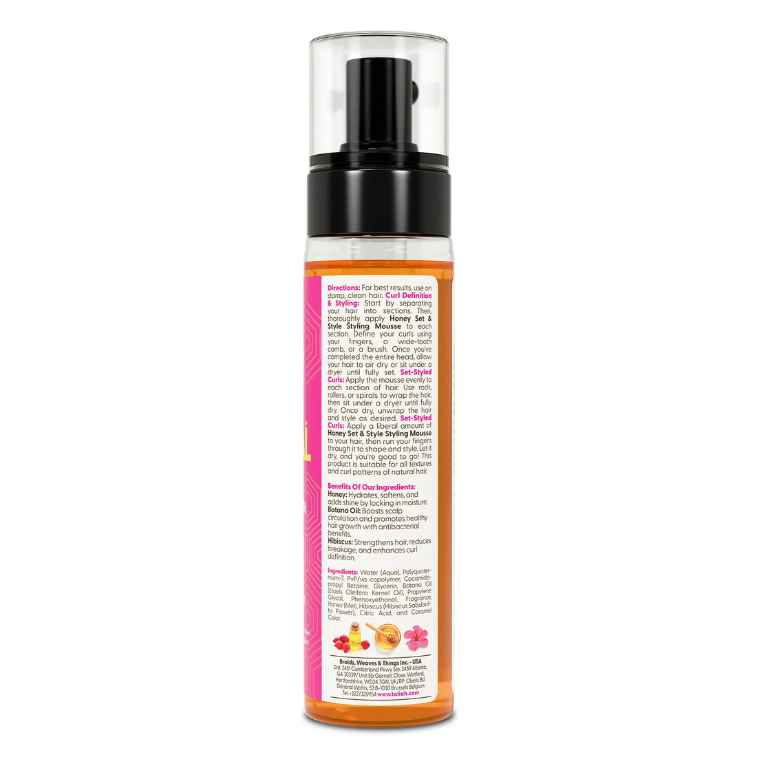 Taliah Waajid Love My Natural Hair Honey Set &amp; Style Styling Mousse 8oz
