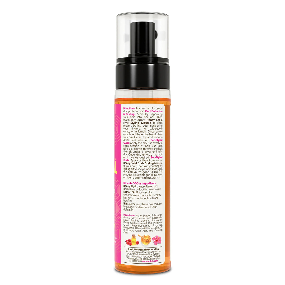 Taliah Waajid Love My Natural Hair Honey Set &amp; Style Styling Mousse 8oz