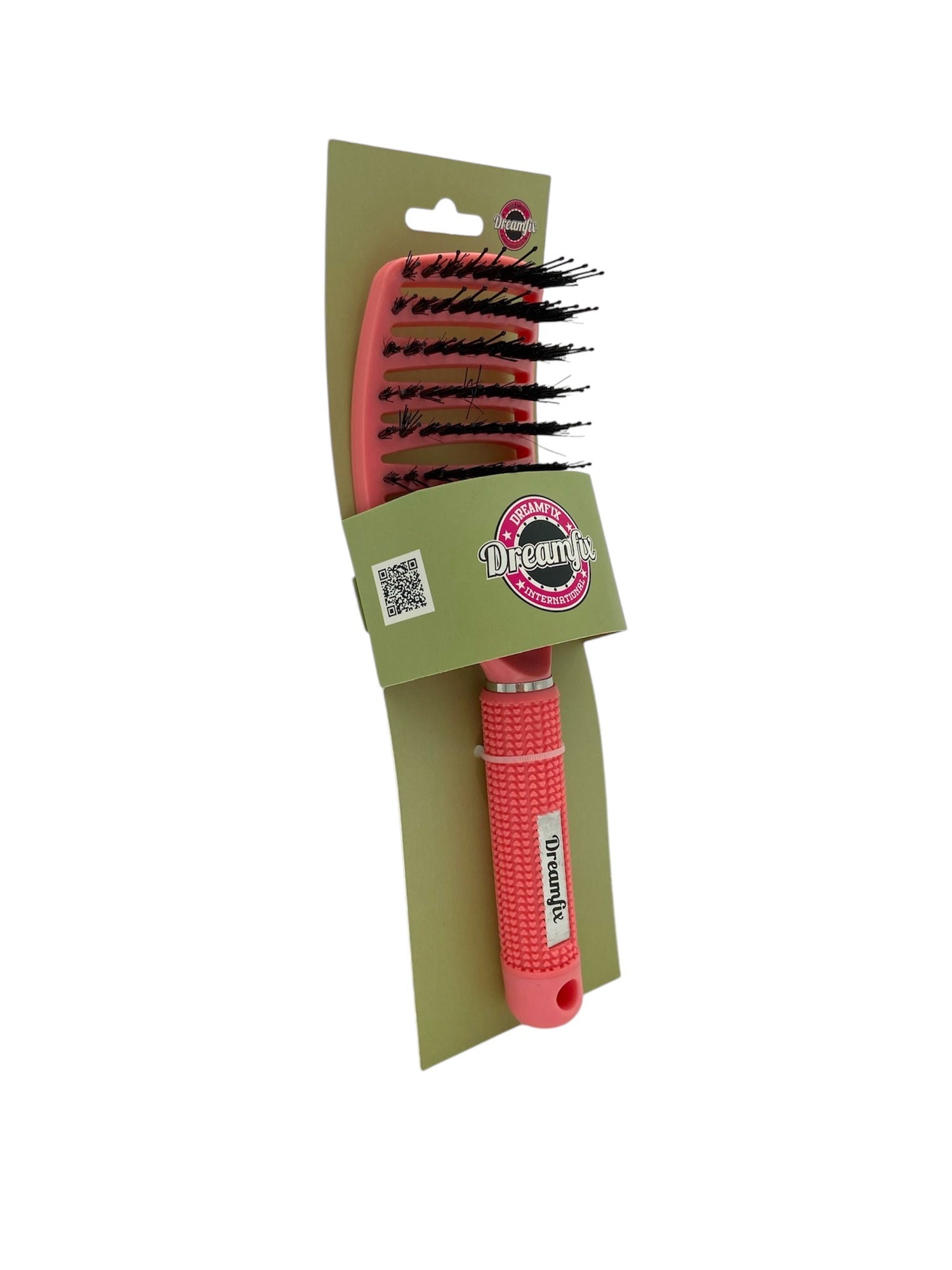 Dreamfix Vent Hair Brush w/Nylon &amp; Boar Bristle Pink