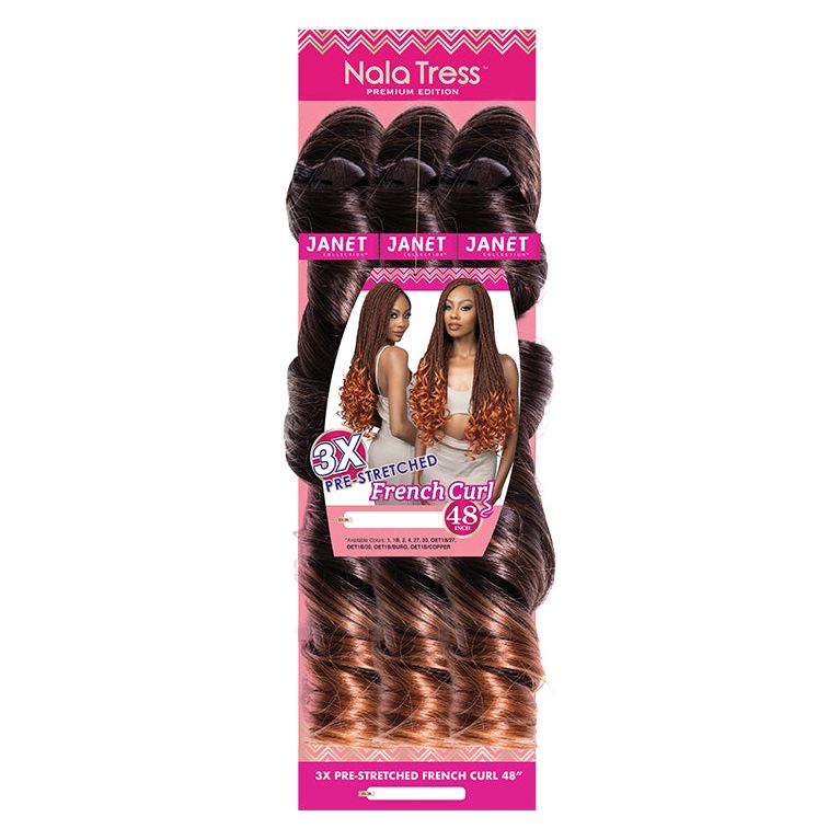 Janet Collection 3X Pre-Stretched French Curl Synthetic Hair 48&quot;