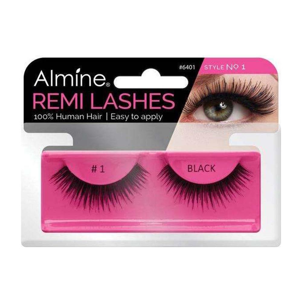 Almine Eyelashes Black 100% Remi Human hair