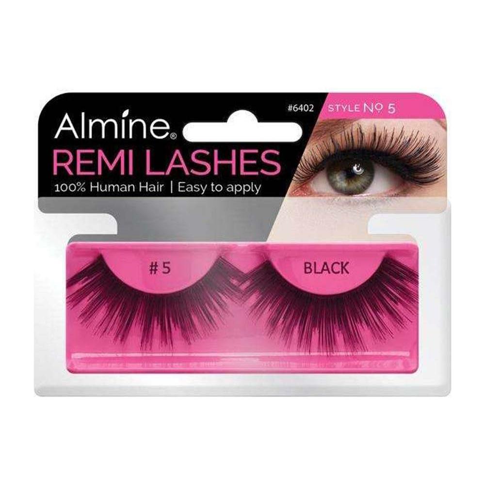 Almine Eyelashes Black 100% Remi Human hair