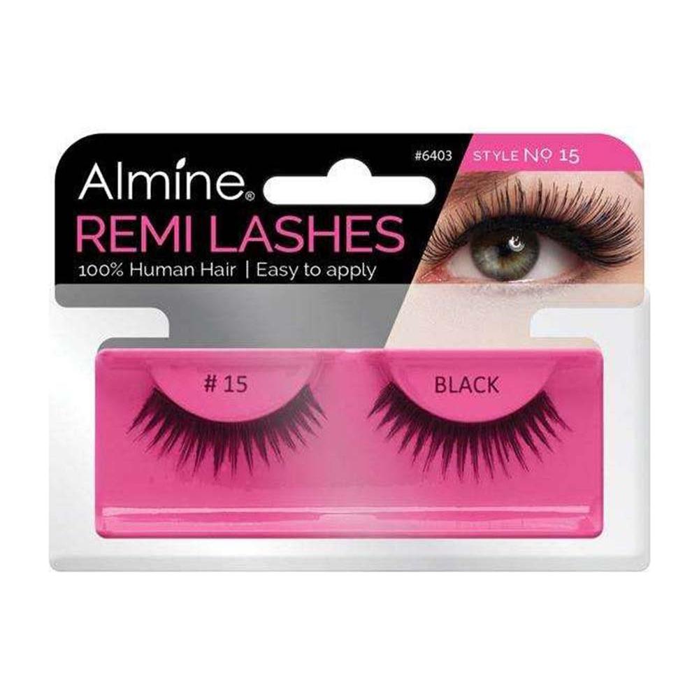 Almine Eyelashes Black 100% Remi Human hair