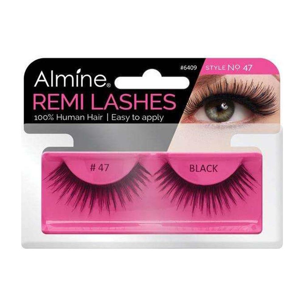 Almine Eyelashes Black 100% Remi Human hair