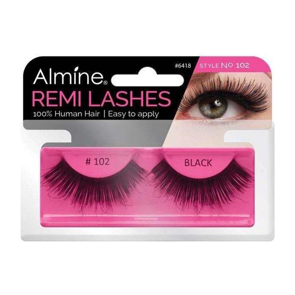 Almine Eyelashes Black 100% Remi Human hair