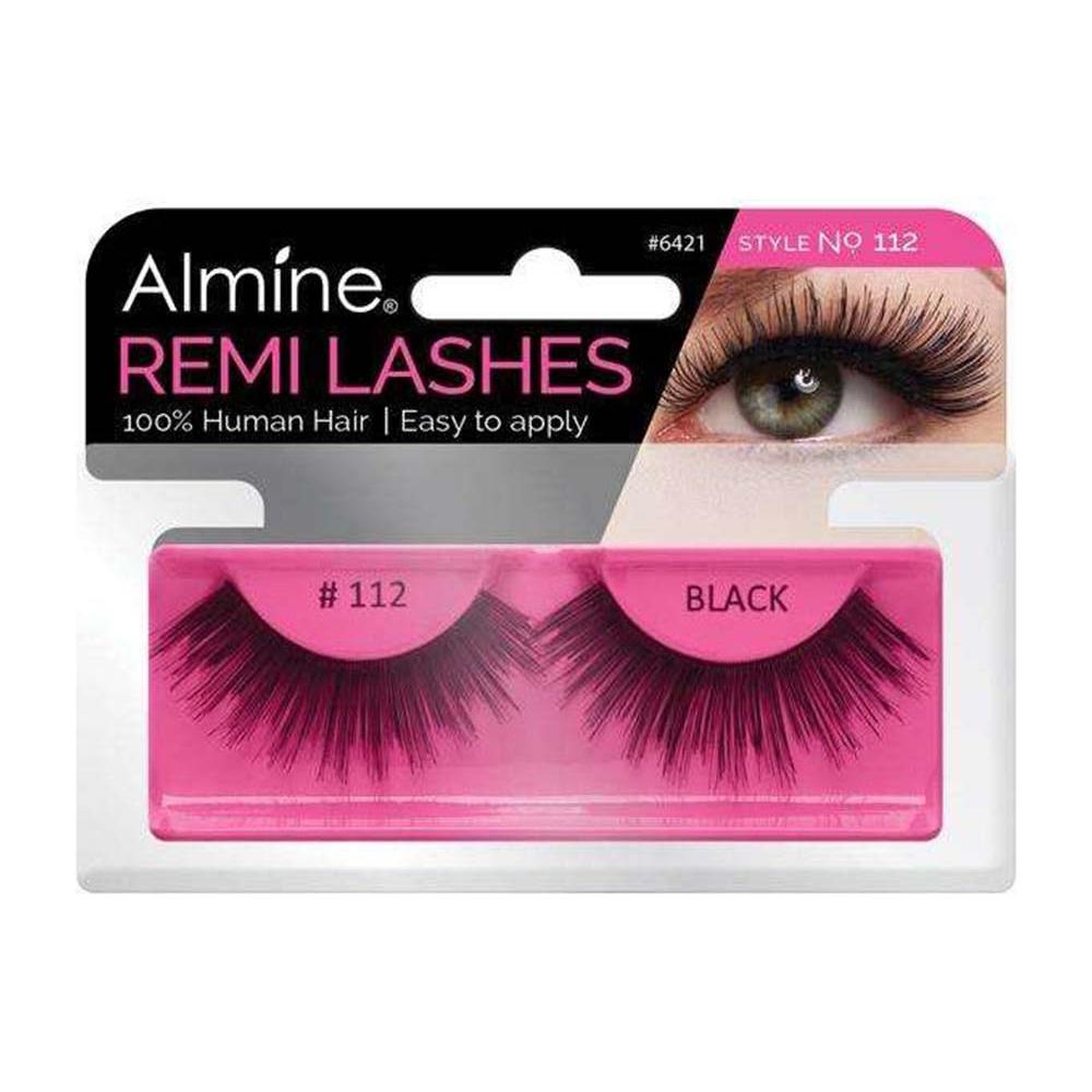 Almine Eyelashes Black 100% Remi Human hair