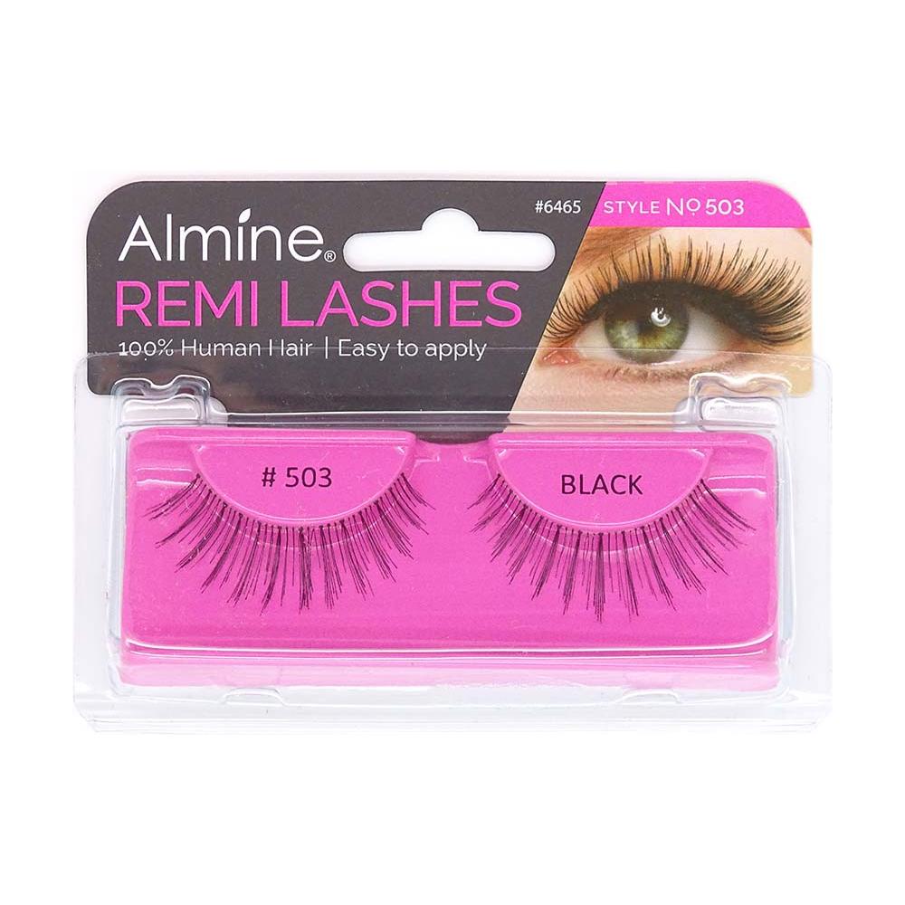 Almine Eyelashes Black 100% Remi Human hair