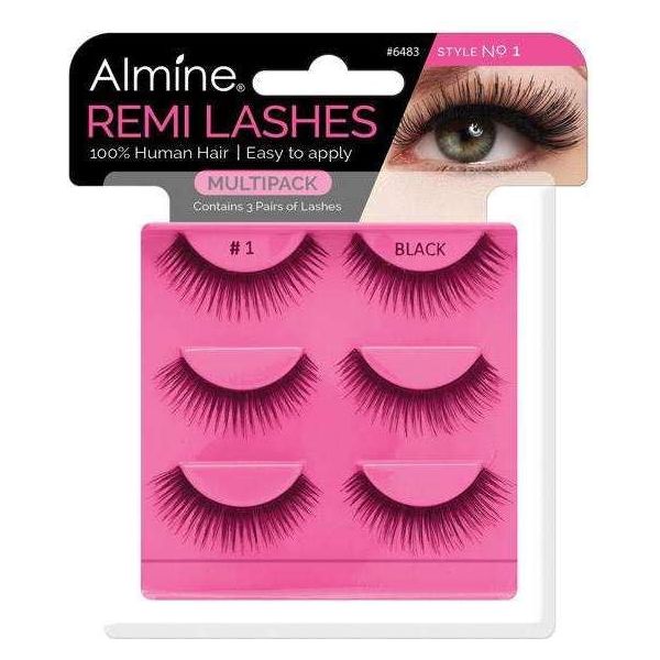 Almine Eyelashes Black 100% Remi Human hair