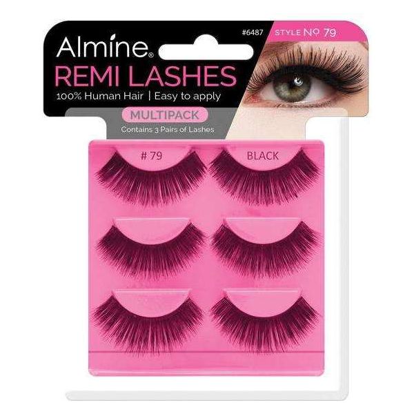 Almine Eyelashes Black 100% Remi Human hair