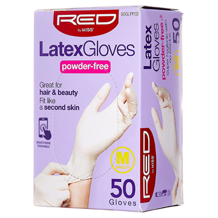 Red By Kiss Latex Gloves Powder-Free 50 Pcs S/M/L/XL