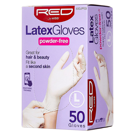 Red By Kiss Latex Gloves Powder-Free 50 Pcs S/M/L/XL