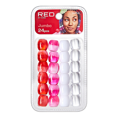 Red By Kiss Jumbo Hair Beads Jumbo 24pcs