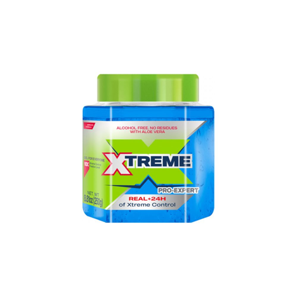 Xtreme Pro-Expert Blue Styling Hair Gel Xtreme Control W Aloe Vera 8.82oz / 35.27oz