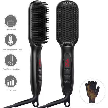 Dreamfix 2 In 1 Electric Ceramic Straightening Comb Rotating Brush 110-240V 50/60HZ 45-65W