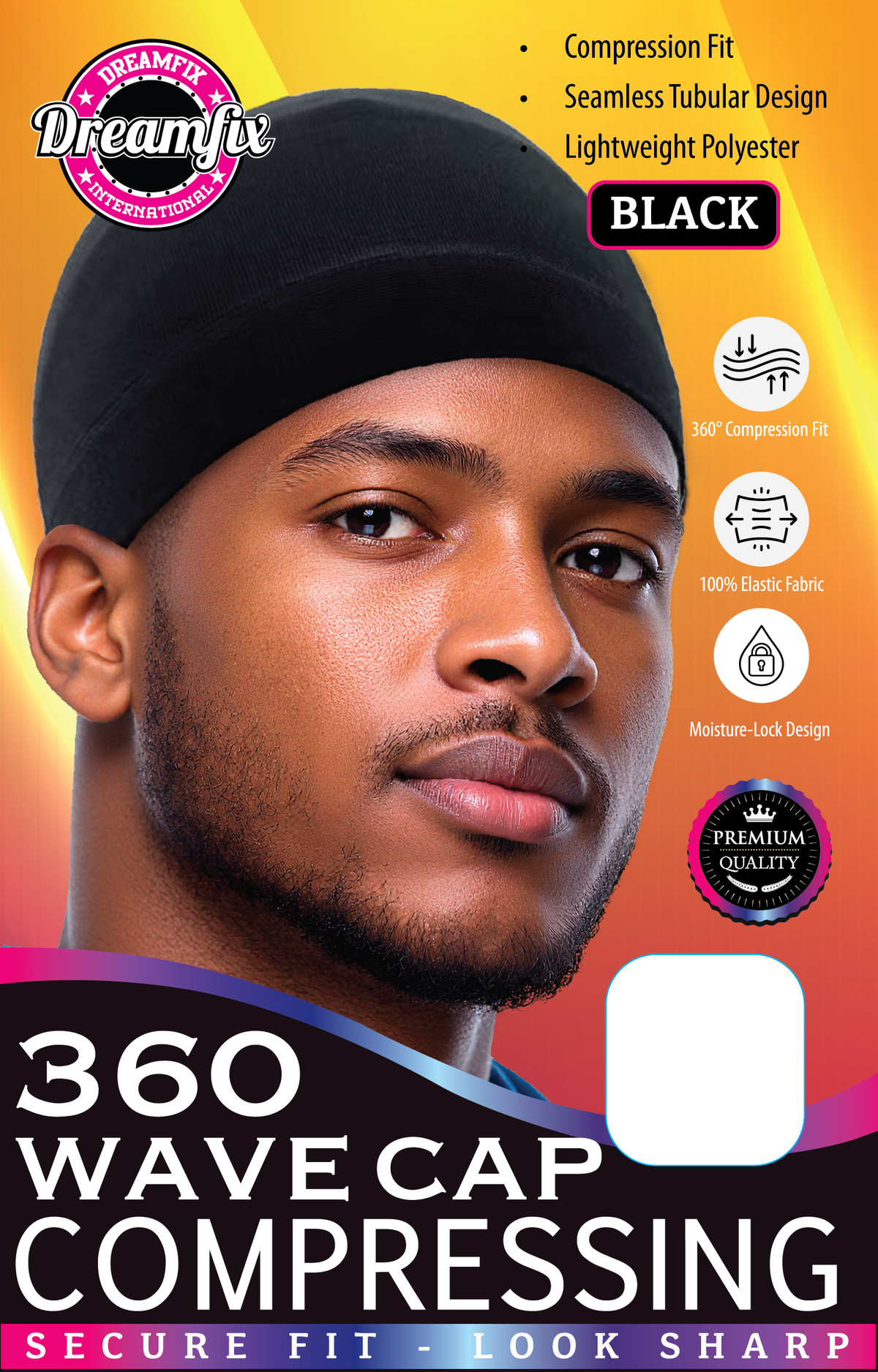 Dreamfix Compressing 360 Wave Cap Black