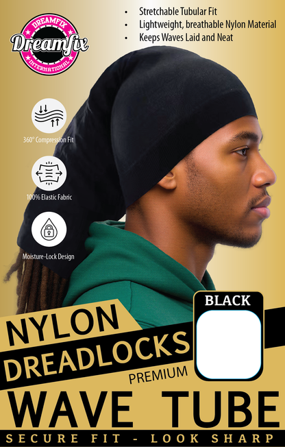 Dreamfix Nylon Dreadlocks Wave Tube Black