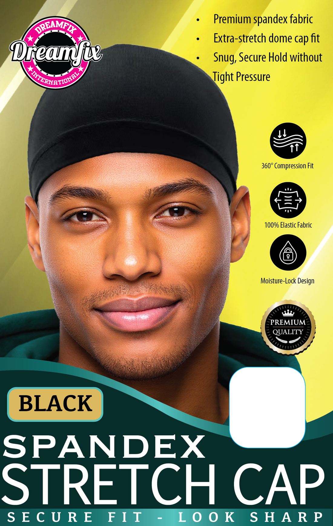 Dreamfix Spandex Stretch Cap Black