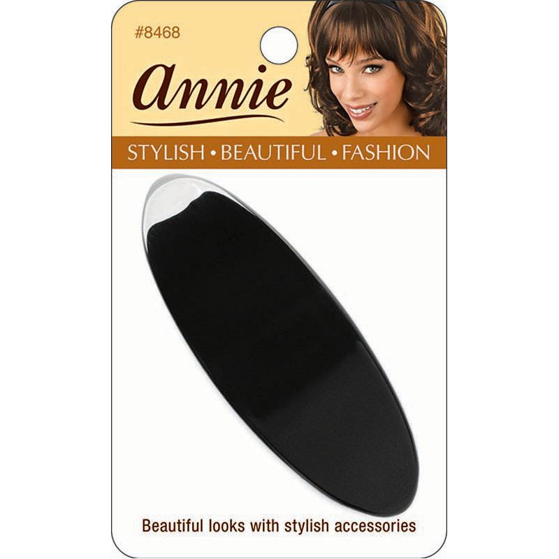 Annie Oval Auto Barrette/Haarspange,7,5cm, Schwarz